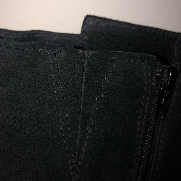 Aldo black suede wedge knee-high boots - Picture 9 of 10